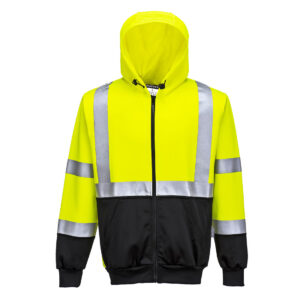 Hi-Vis Contrast Zipped Hoodie - Image 2