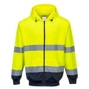 Hi-Vis Contrast Zipped Hoodie - Image 2