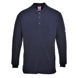 Flame Resistant Anti-Static Long Sleeve Polo Shirt - Image 3