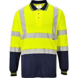 Hi-Vis Contrast Polo Shirt L/S - Image 2