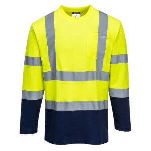 Hi-Vis Cotton Comfort Contrast T-Shirt L/S - Image 2