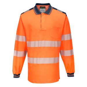 PW3 Hi-Vis Cotton Comfort Polo Shirt L/S - Image 2